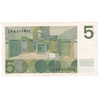 Netherlands 1966 5 Gulden Note, Pick #90a, AU