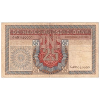Netherlands 1949 25 Gulden Note, Pick #84, VF