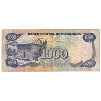Nicaragua 1979 1,000 Cordobas Note, Pick #139 Series E, F