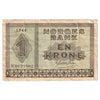 Norway 1944 1 Krone Note, Pick #15a, F