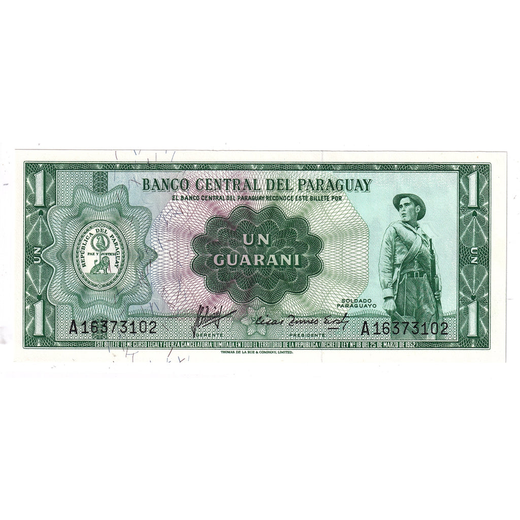 Paraguay Note 1952 1 Guarani, UNC