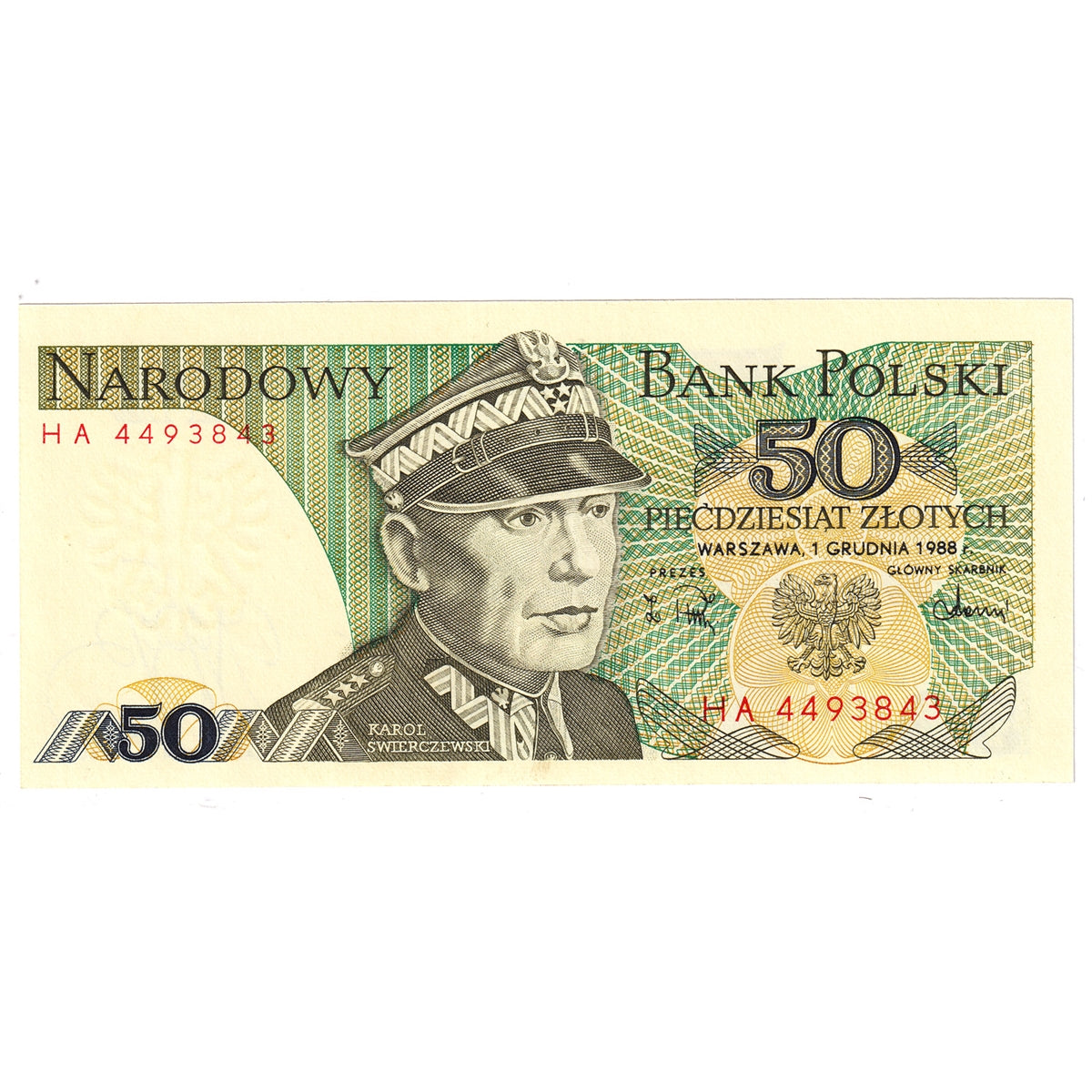Poland Note 1988 50 Zlotych, UNC