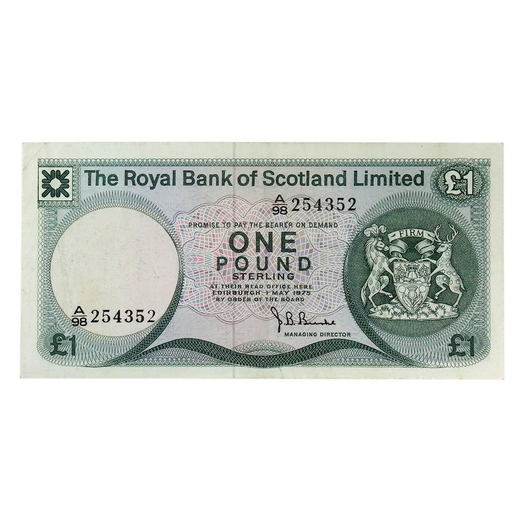 Scotland 1975 1 Pound Note, SC815, EF