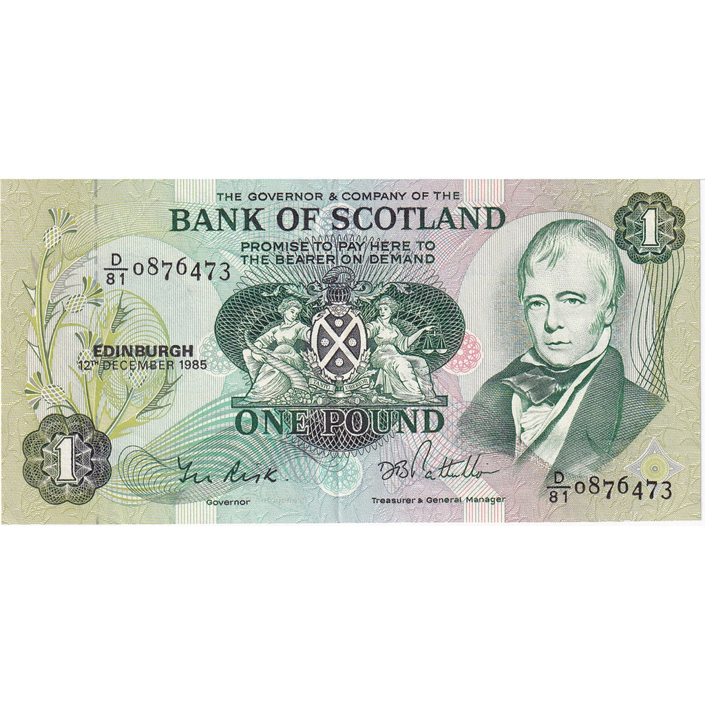 Scotland 1985 Bank of Scotland 1 Pound Note, EF-AU