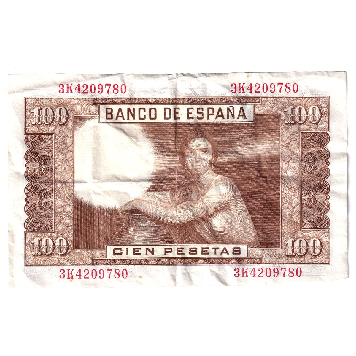 Spain Note 1953 100 Pesetas, VF