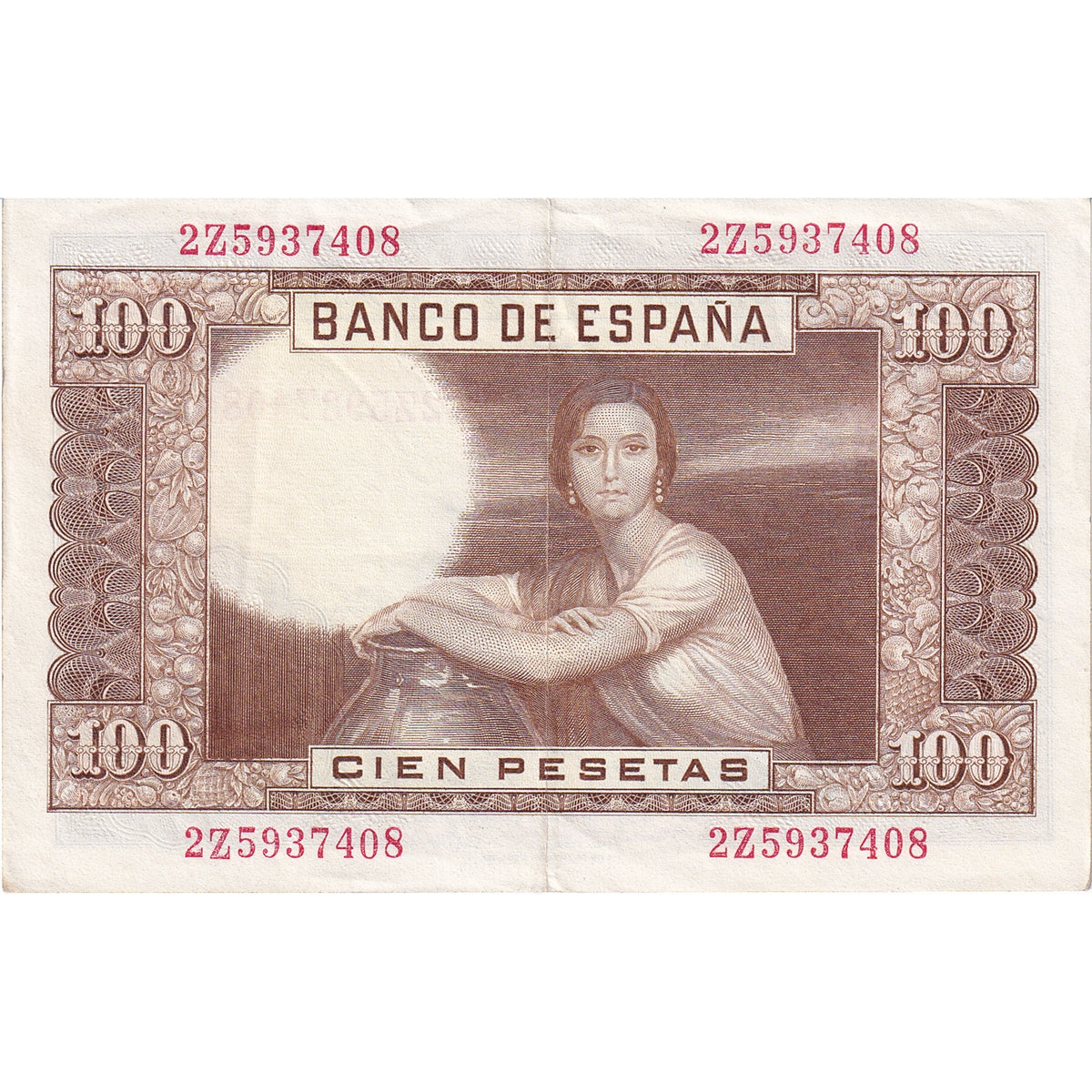 Spain Note 1953 100 Pesetas, EF