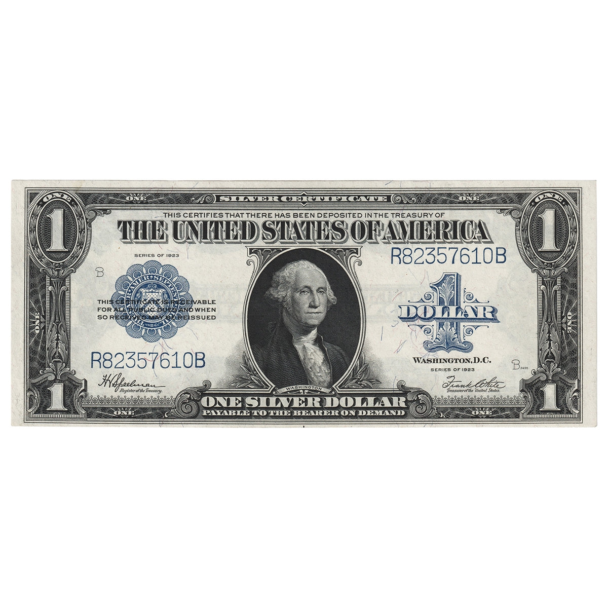 USA 1923 $1 Note, FR #237, Speelman-White, Silver Certificate, VF-EF