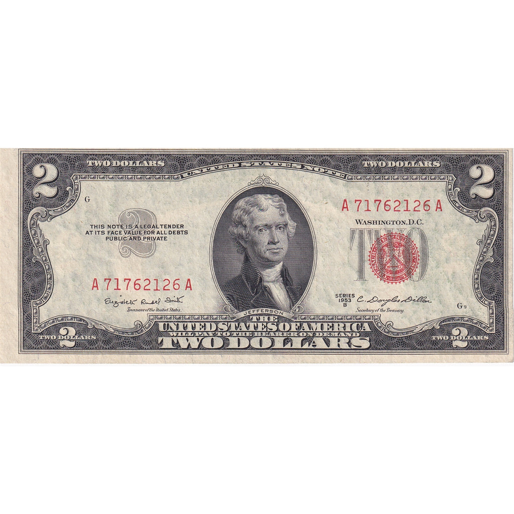 USA 1953B $2 Note, FR #1511, Smith-Dillon, EF