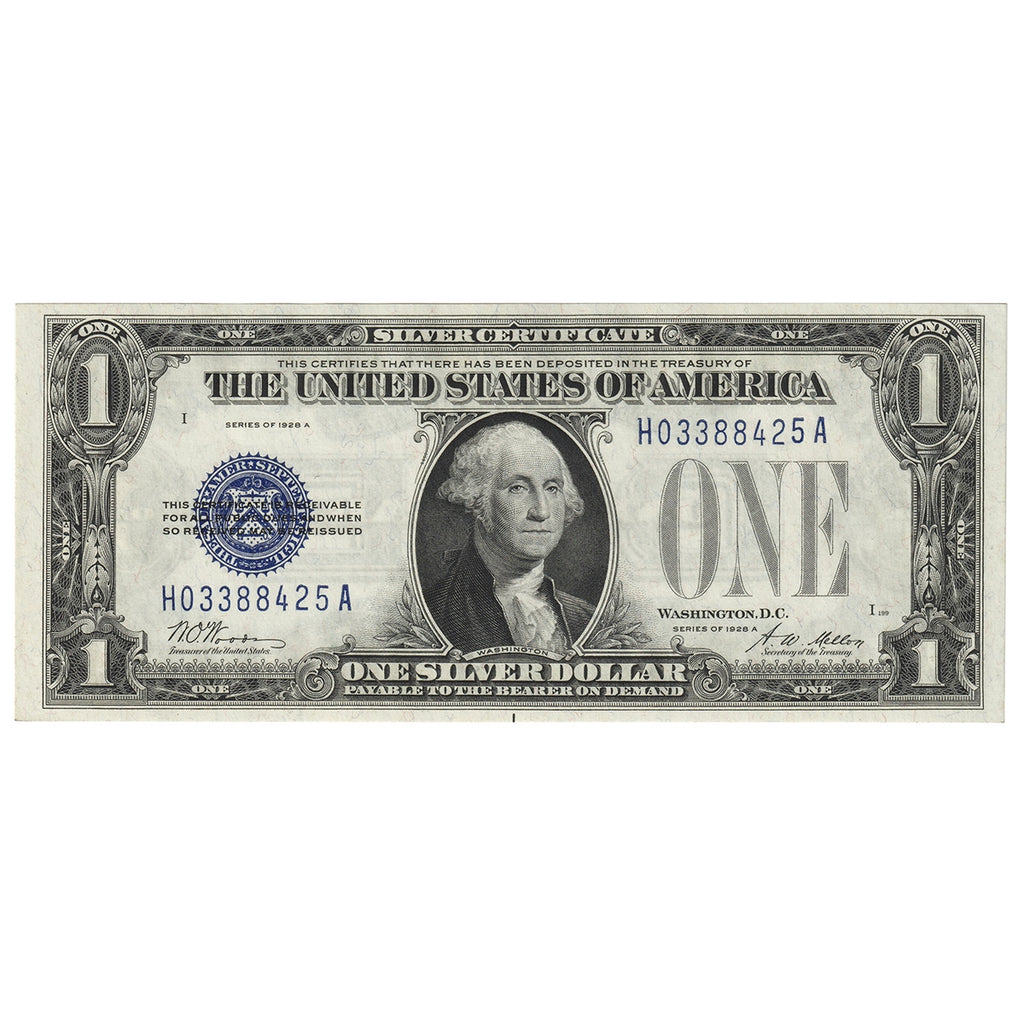 USA 1928A $1 Note, FR #1601, Woods-Mellon, Silver Certificate, UNC
