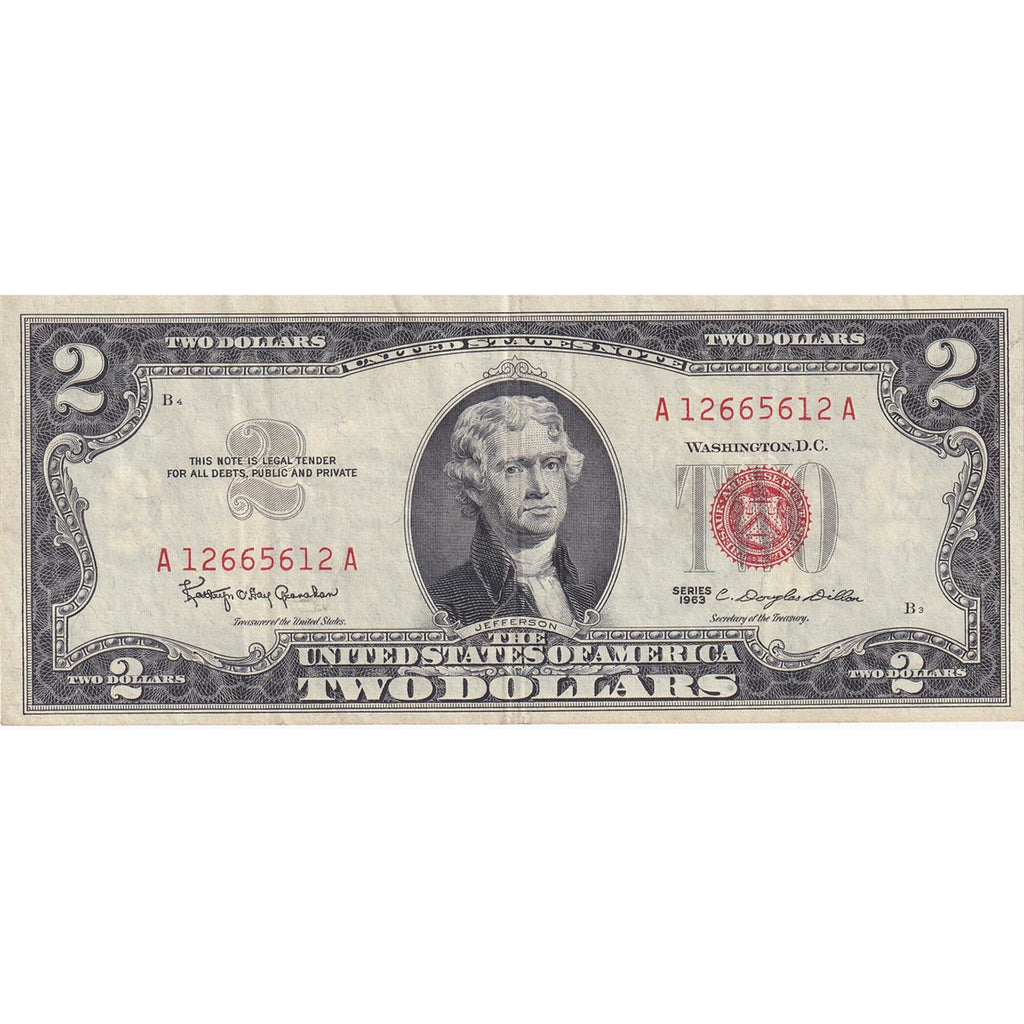 USA 1963 $2 Note, FR #1513, Granahan-Dillon, VF-EF