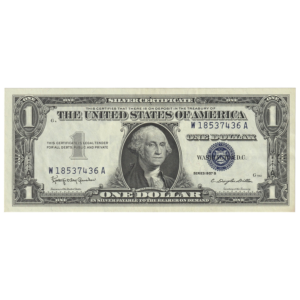 USA 1957B $1 Note, FR #1621, Granahan-Dillon, Silver Certificate, UNC