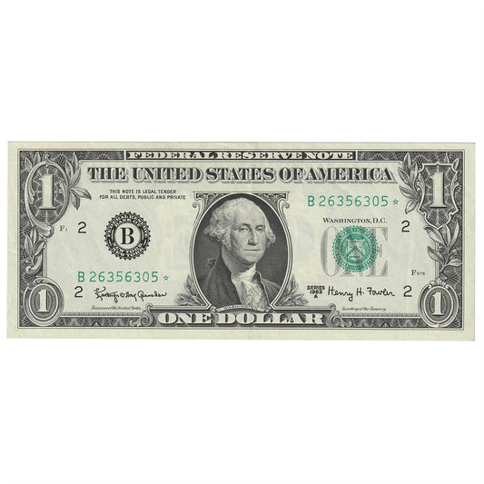 USA 1963A $1 Note, FR #1901B*, Granahan-Fowler, Star Note, New York, EF-AU