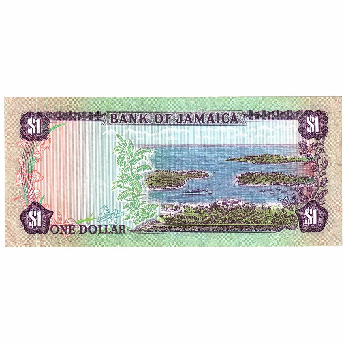 Jamaica Note 1976 1 Dollar, Signature 4, EF