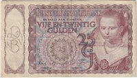 Netherlands 1944 25 Gulden Note, Pick #60, VF-EF