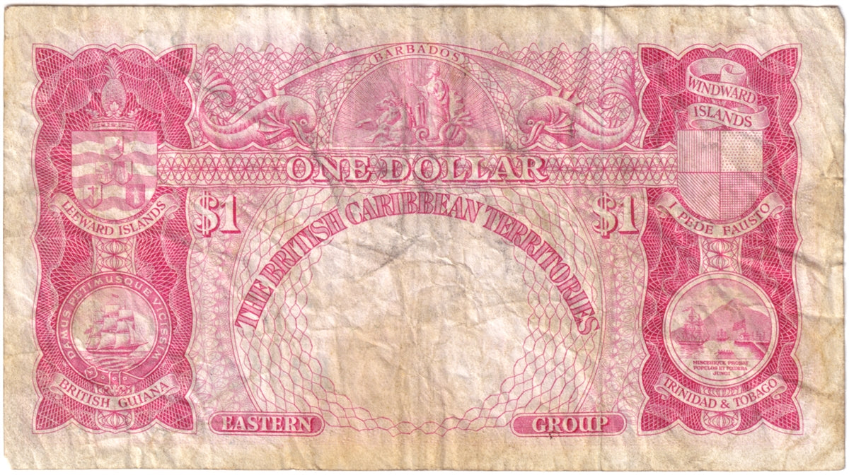 British Caribbean Note 1963 1 Dollar, VF
