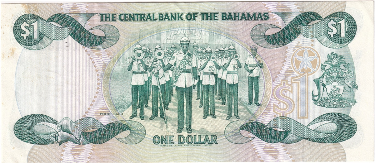 Bahamas 1984 (L.1974)  1 Dollar Note, Pick #43b Smith, VF-EF