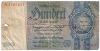 Germany 1935 100 Reichsmark Note, Pick #183a, Circ.