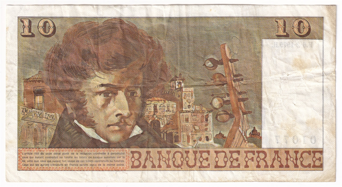 France Note 1975 10 Francs VF