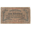 Faeroe Islands 1940 1 Krone Note, Pick #9, VG