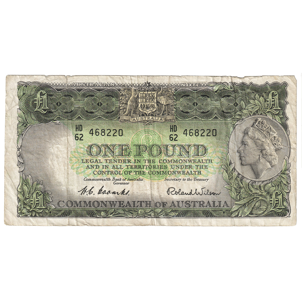 Australia 1 Pound Note, Pick #30a, F