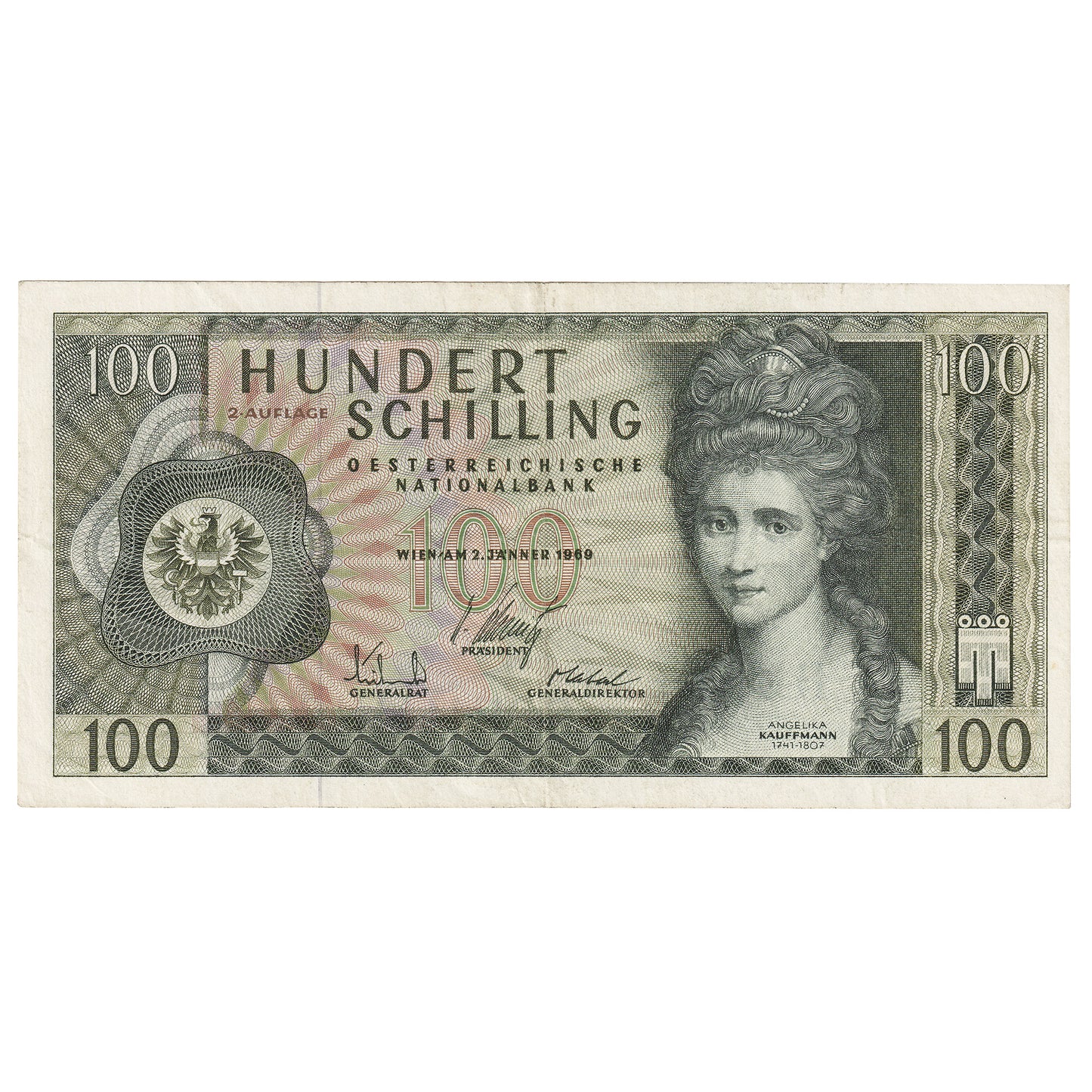 Austria 1969 (1981) 100 Schilling Note, Pick #146a, VF-EF