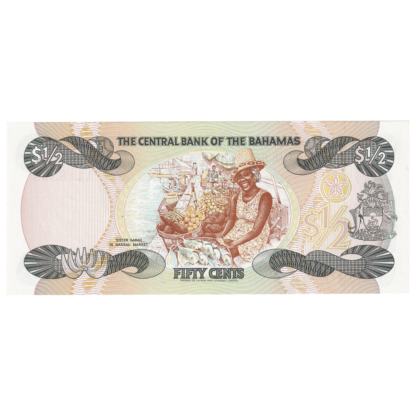 Bahamas L.1974 (1984) 1/2 Dollar Note, Pick #42a, UNC