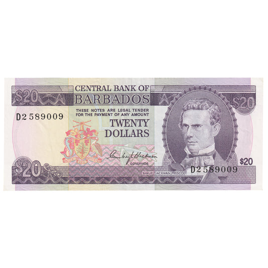 Barbados 20 Dollar Note, Pick #34a, UNC
