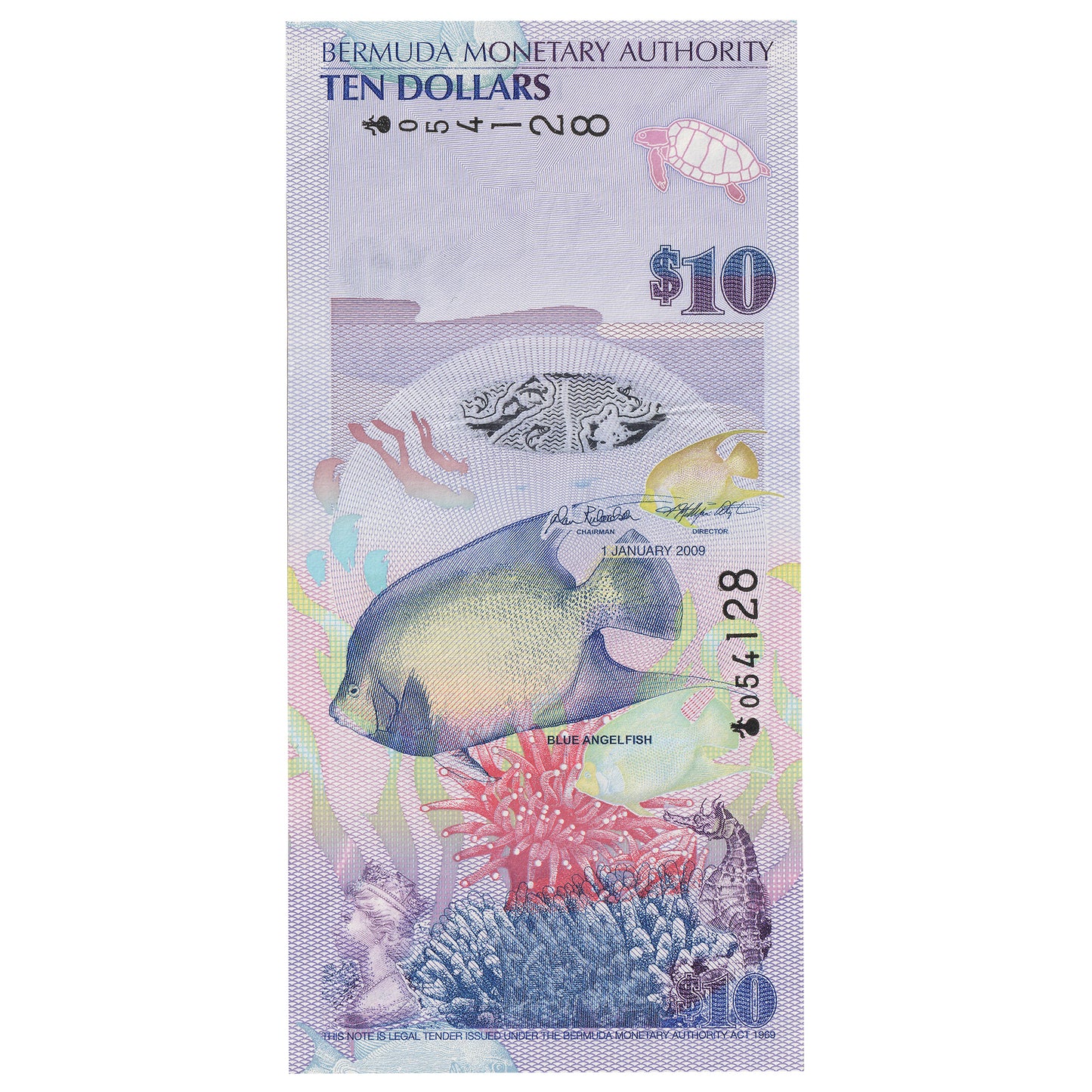 Bermuda 2009 10 Dollar Note, Pick #59a, AU