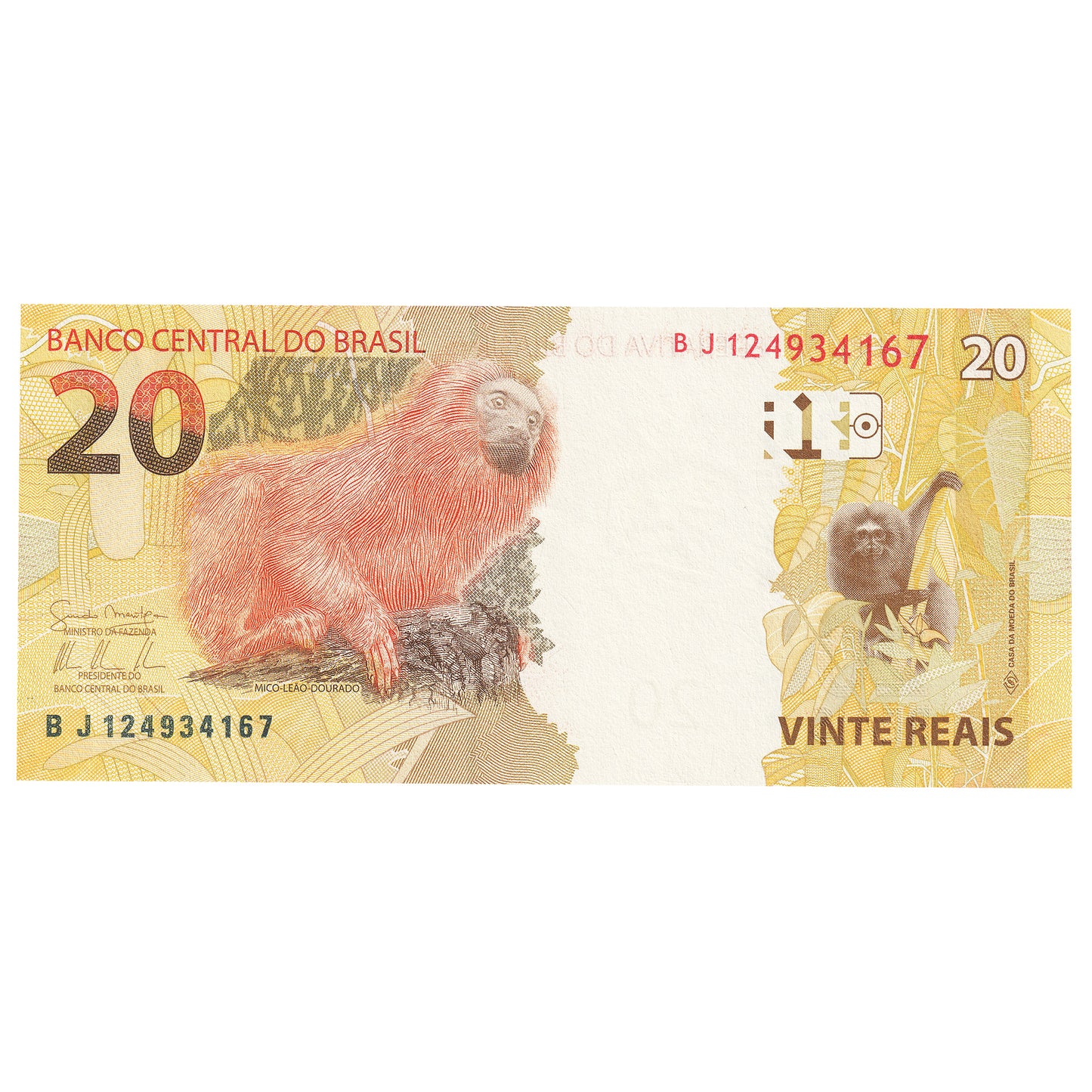 Brazil 2010 20 Reais Note, Pick #255a, UNC