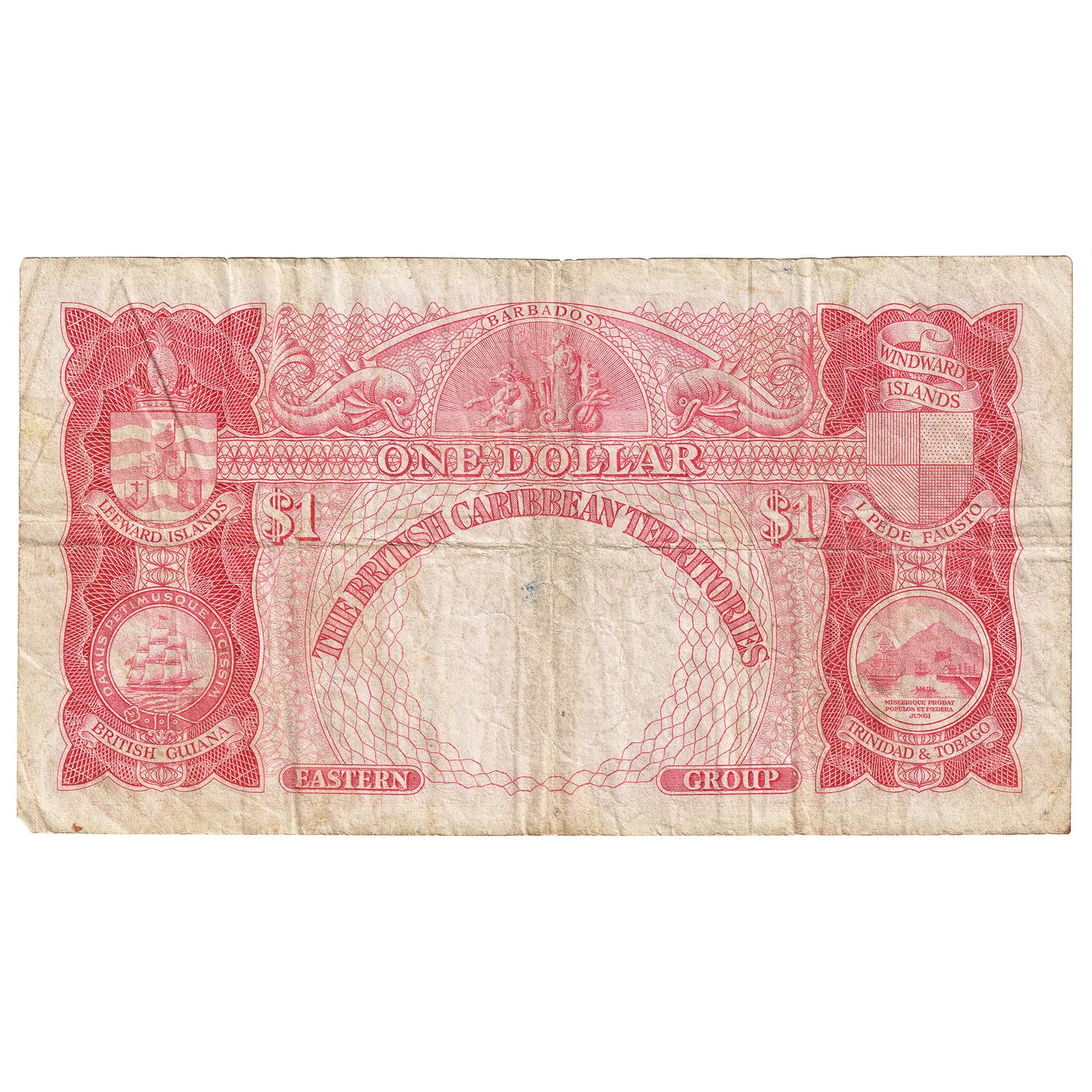 British Caribbean States 1 Dollar Note, Pick #7c, F