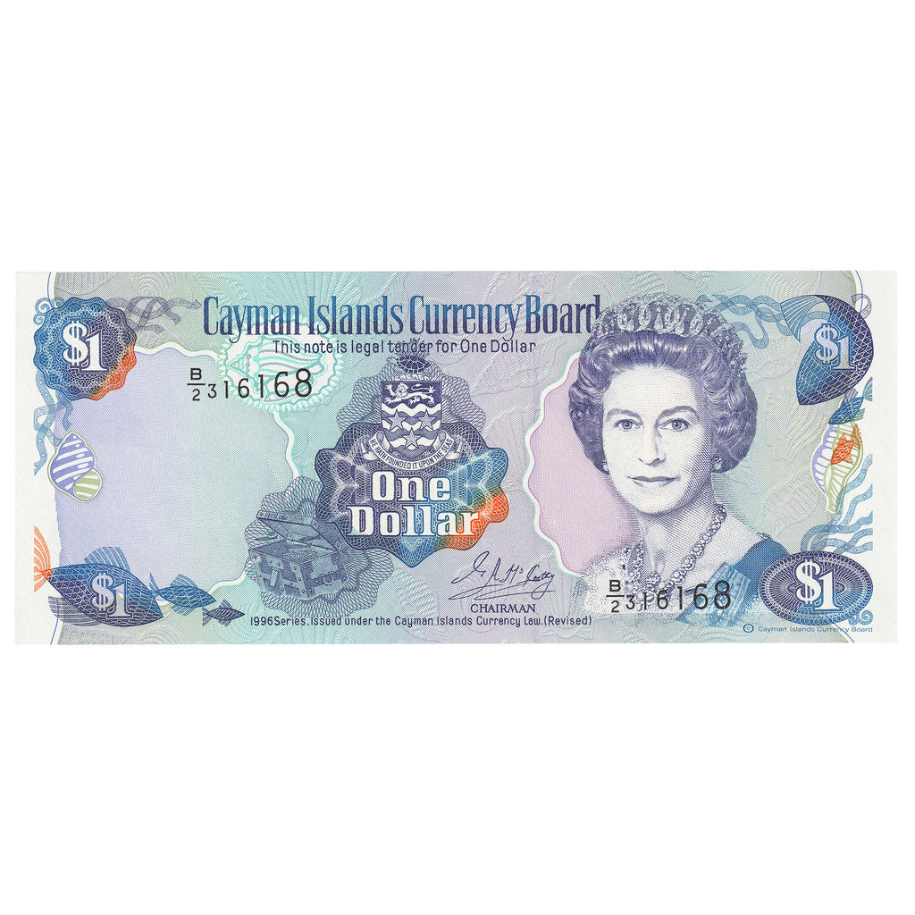 Cayman Islands 1996 1 Dollar Note, Pick #16b, B/2, UNC