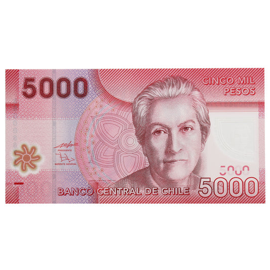 Chile 2009 5000 Peso Note, Pick #163a, UNC