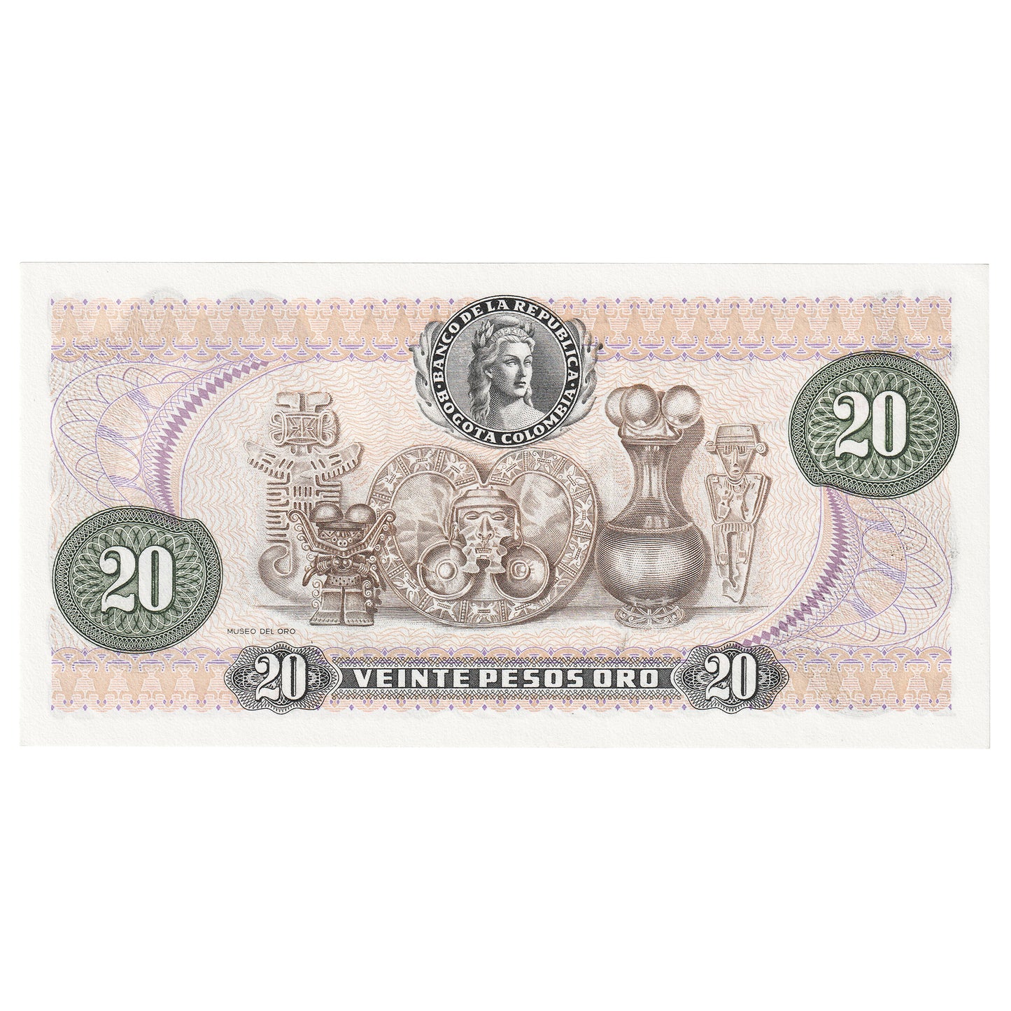 Colombia 1983 20 Pesos Oro Note, Pick #409d, UNC