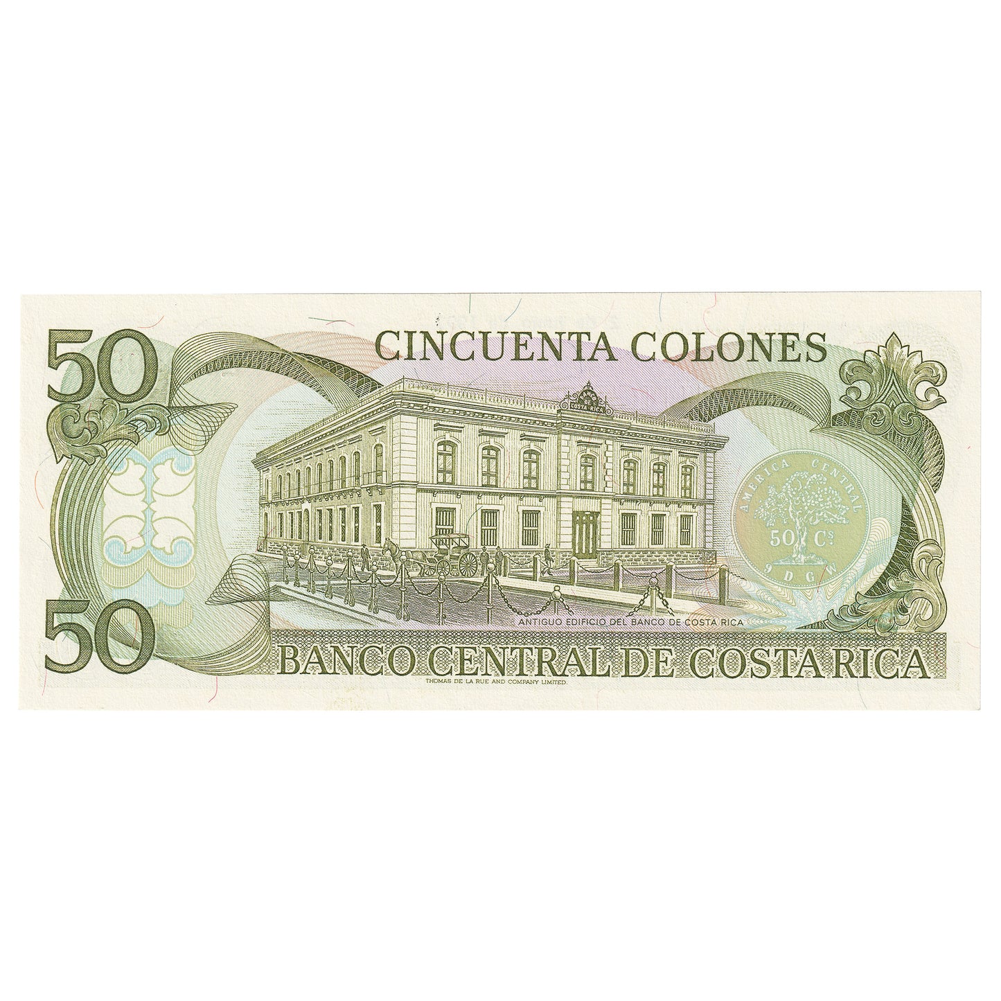 Costa Rica 1993 50 Colones Note, Pick #257a, UNC