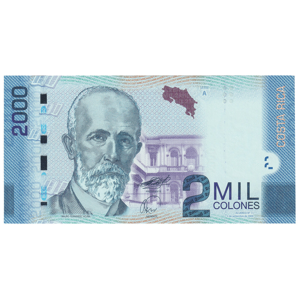 Costa Rica 2009 2000 Colones Note, Pick #275b, UNC
