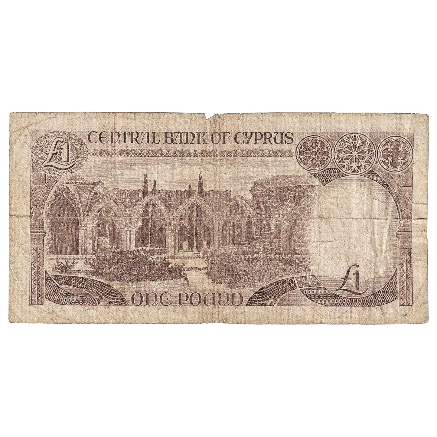 Cyprus 1985 1 Pound Note, Pick #50, Circ