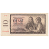 Czechoslovakia 1960 10 Korun Note, Pick #88a, Series F, UNC