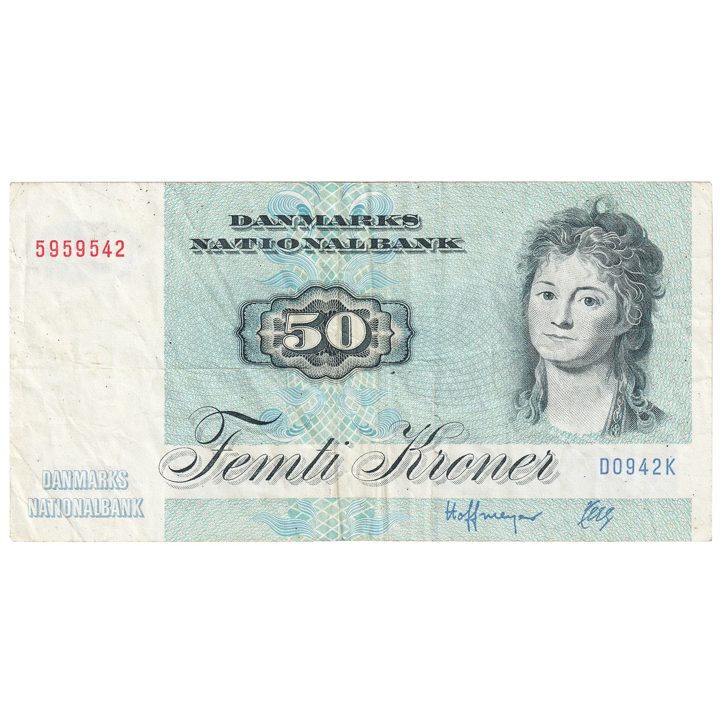 Denmark 1994 50 Kroner Note, Pick #50k, VF