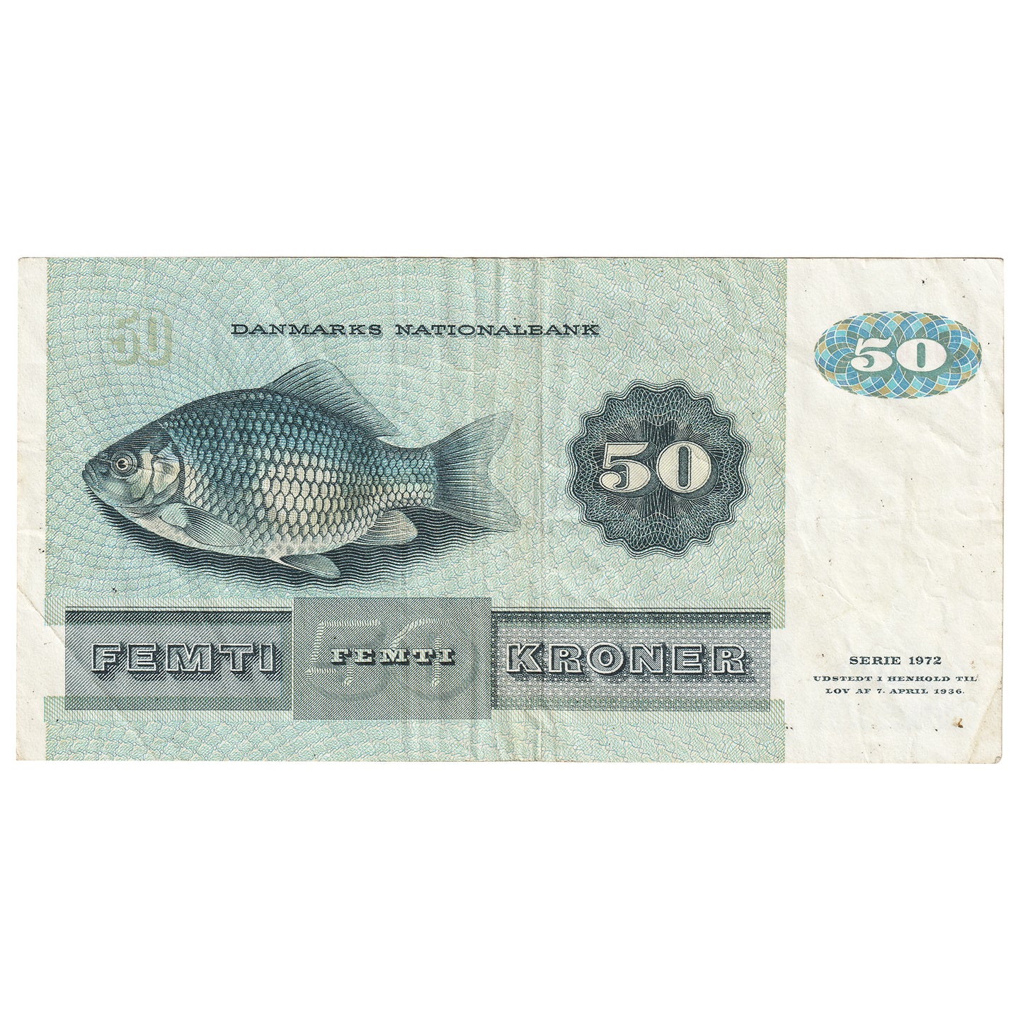 Denmark 1994 50 Kroner Note, Pick #50k, VF