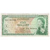 East Caribbean States 1965 5 Dollar Note, Pick #14i, A in Circle, Signature 10, VF