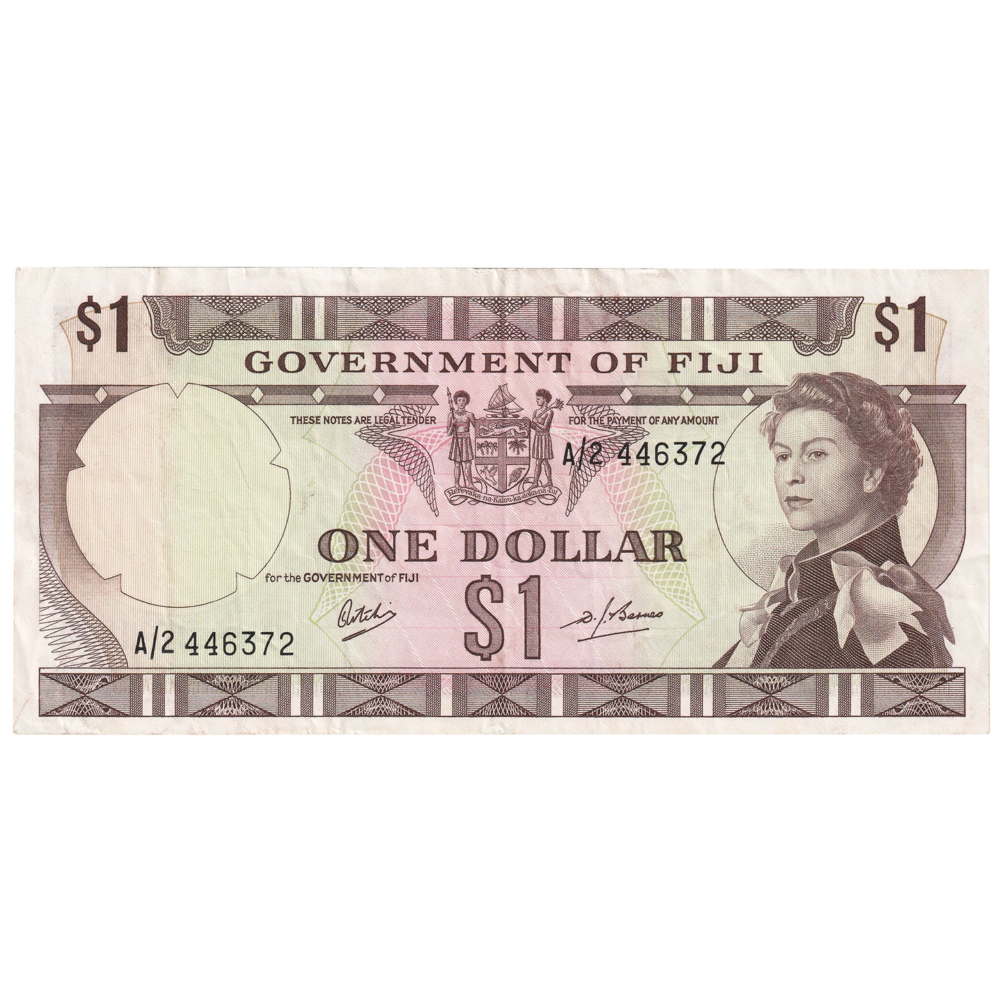 Fiji 1 Dollar Note, Pick #76a, UNC