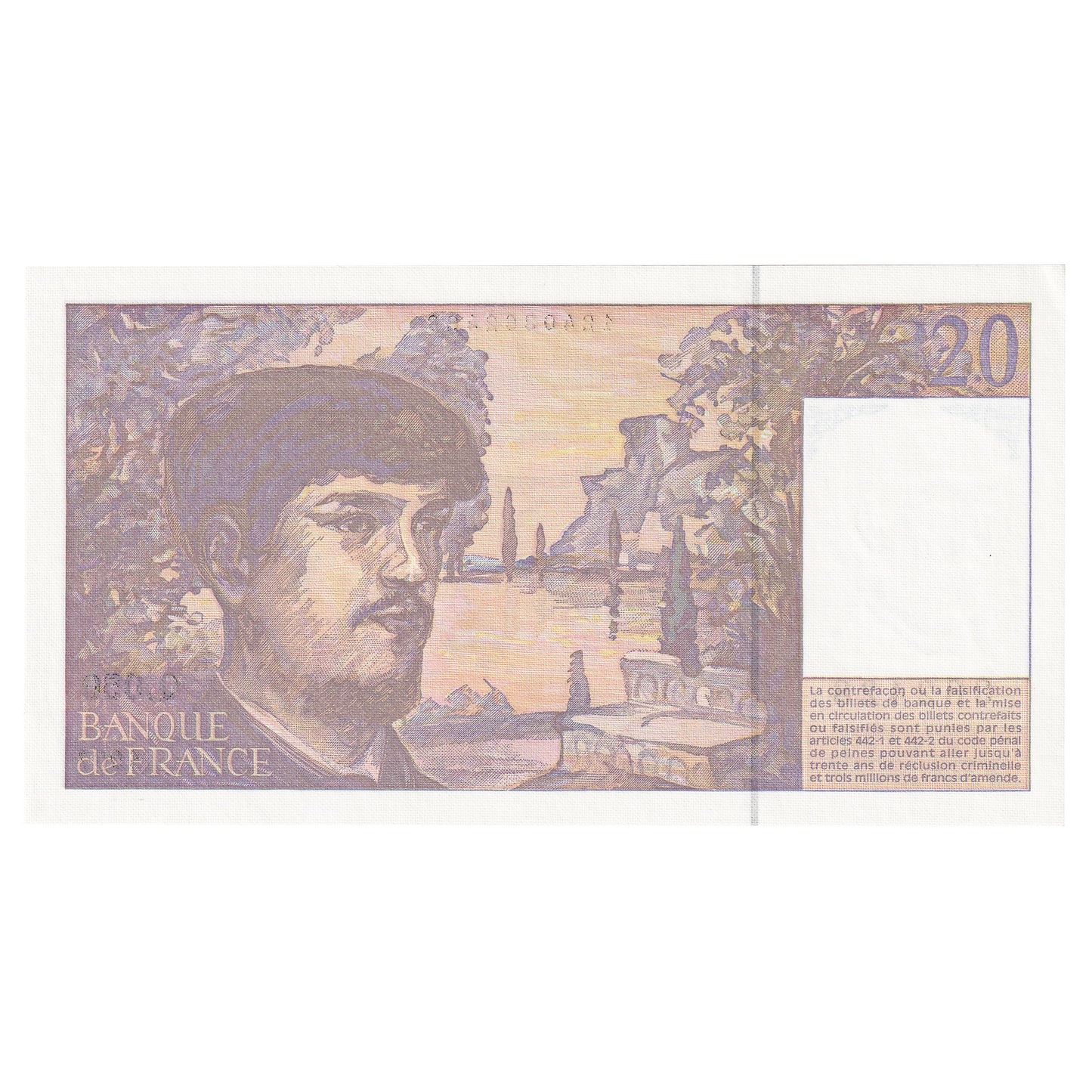 France 1997 20 Francs Note, Pick #151i, UNC