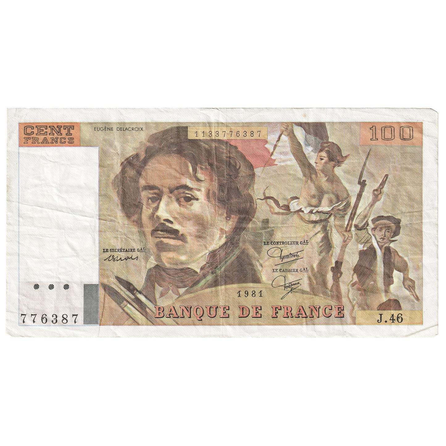 France 1981 100 Francs Note, Pick #154b, VF