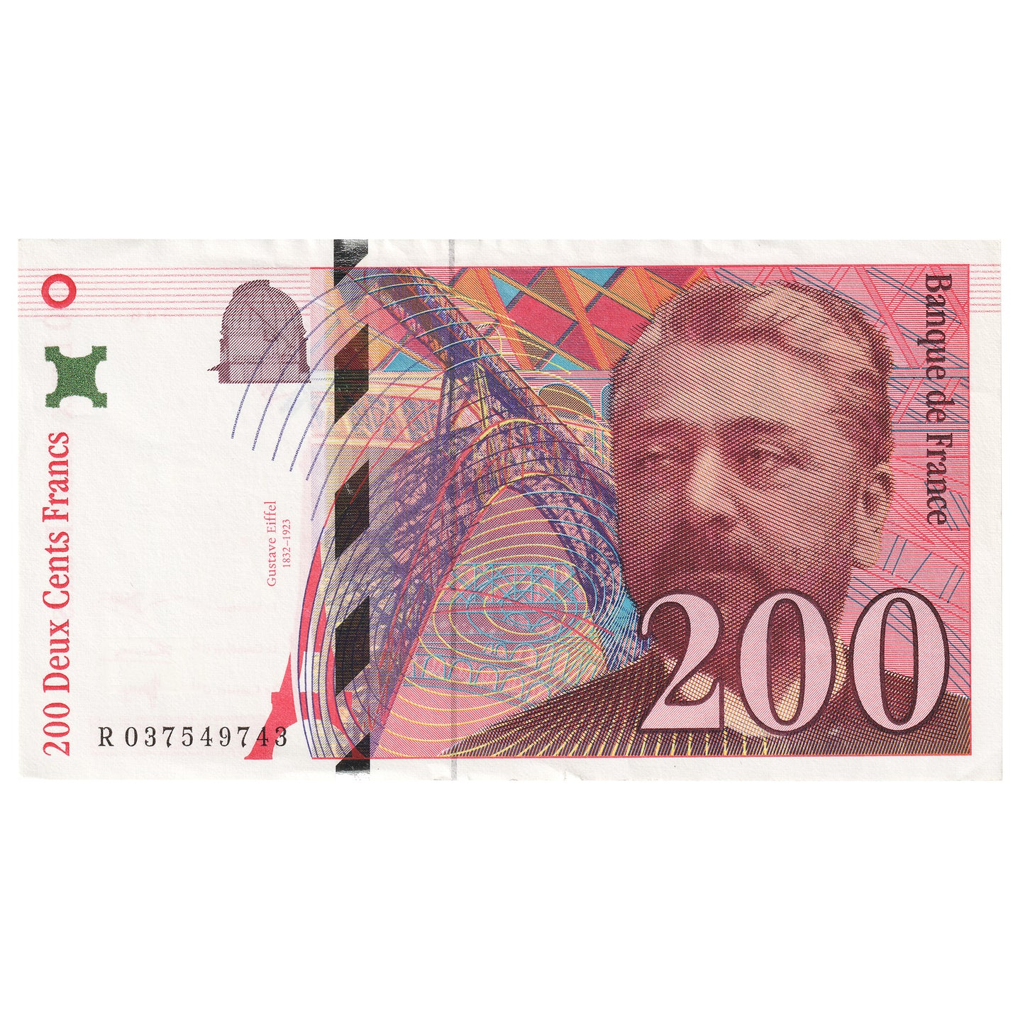 France 1996 200 Francs Note, Pick #159a, AU