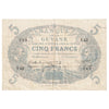 French Guiana L.1901 (1942) 5 Francs Note, Pick #1d, VF