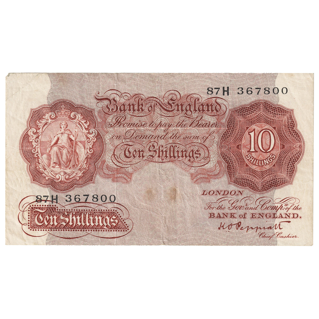 Great Britain 1948 10 Shilling Note, BE26b, VF