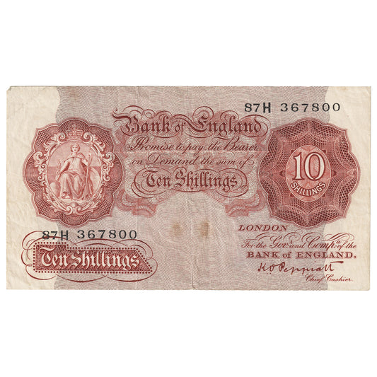 Great Britain 1948 10 Shilling Note, BE26b, VF
