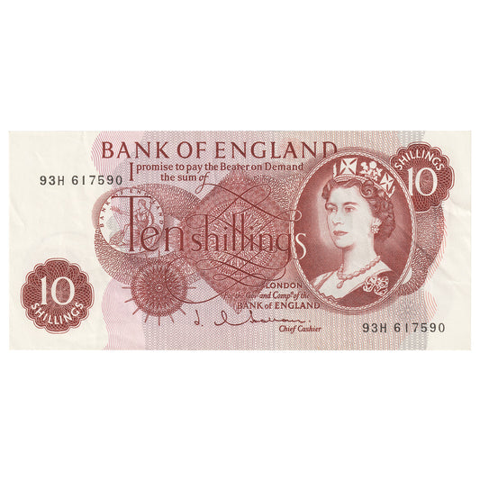 Great Britain 1961 10 Shilling Note, BE37c, AU