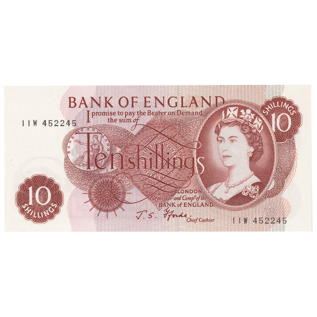 Great Britain 1967 10 Shilling Note, BE38c, UNC