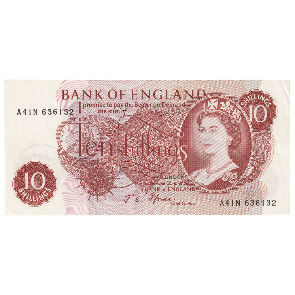 Great Britain 1967 10 Shilling Note, BE39b, EF